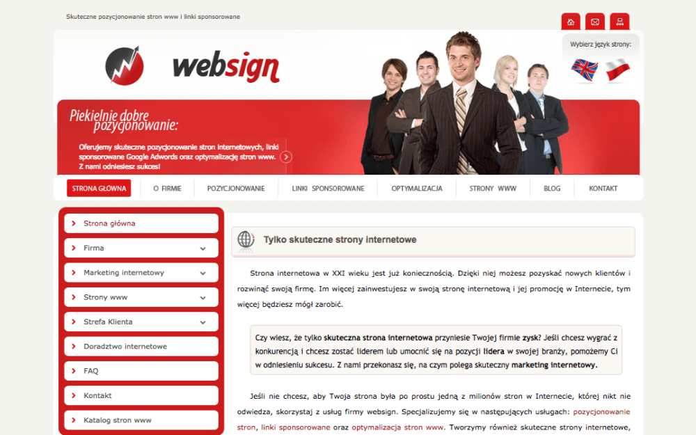 Strona firmowa Websign